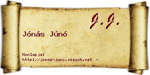 Jónás Júnó névjegykártya
